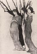 Marie Laurencin Three woman in front of tree oil painting artist